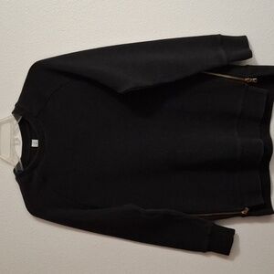 Varley Manning Sweatshirt Black with Gold Side Zipper Accents Size XS Oversized